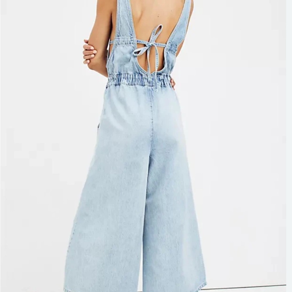 SOLD Free People Alora Jumpsuit in Railroad Stripe - Picture 3 of 3